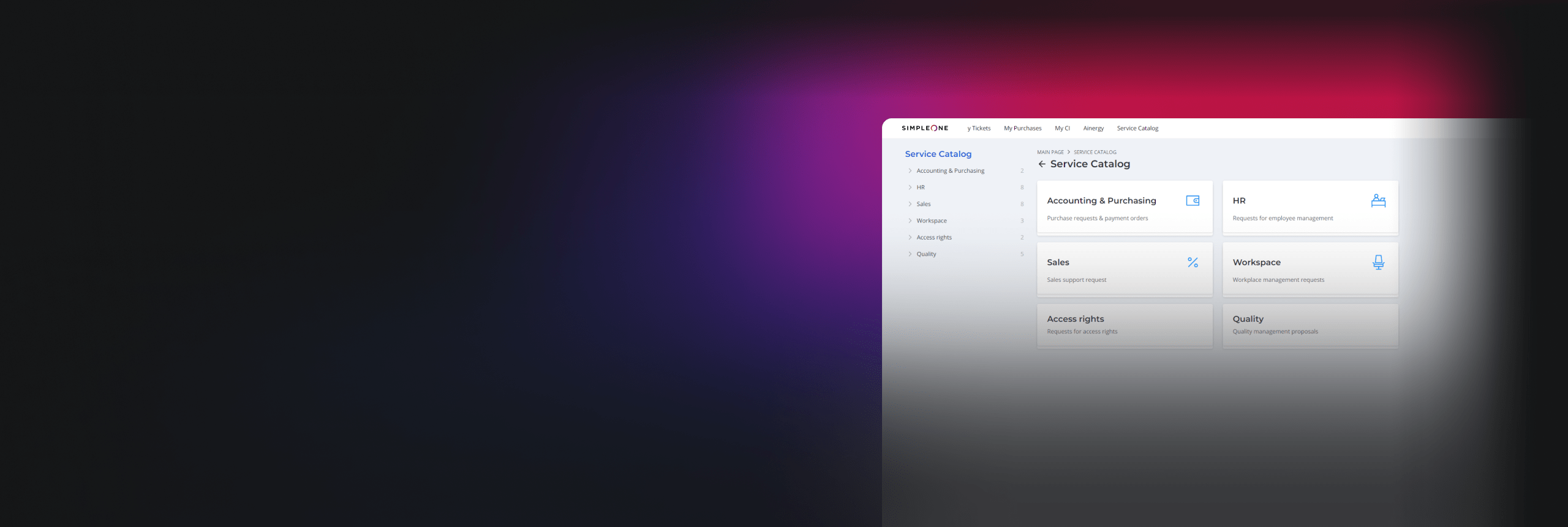  SimpleOne —  ESM platform that allows you to automate business processes in service departments